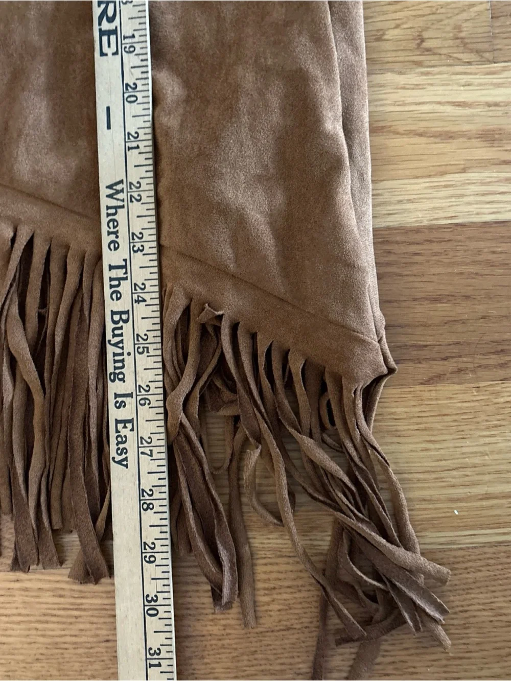 Faux Suede Fringe Midi Skirt - Western Style Concert - Picture 5 of 9